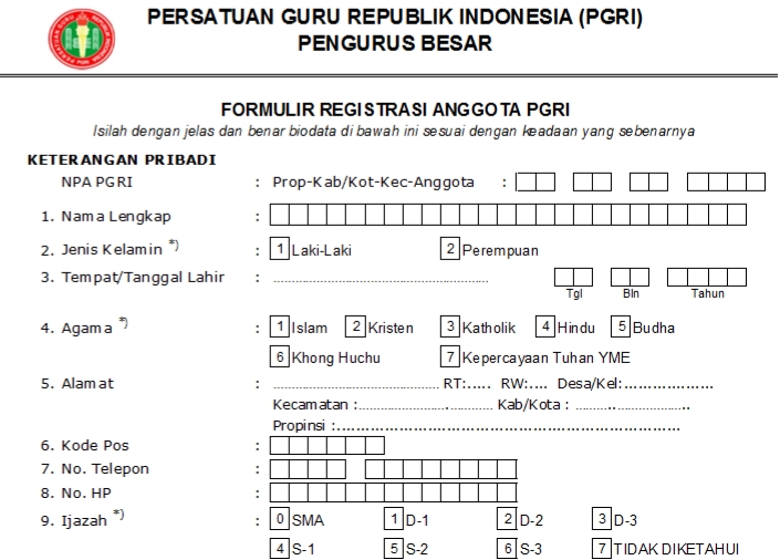 Pendaftaran PGRI Arcamanik - Persatuan Guru Republik Indonesia Cabang Arcamanik